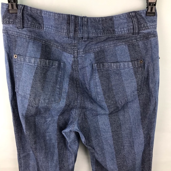 🆕 Macy's Striped Wide leg side slit jeans - Picture 8 of 8